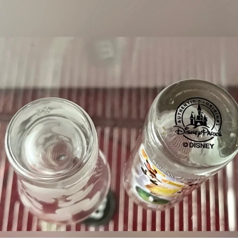 (BRAND NEW) VINTAGE 2011 DISNEY TALL SHOT GLASSES (COMES AS A PAIR) SOUVENIRS